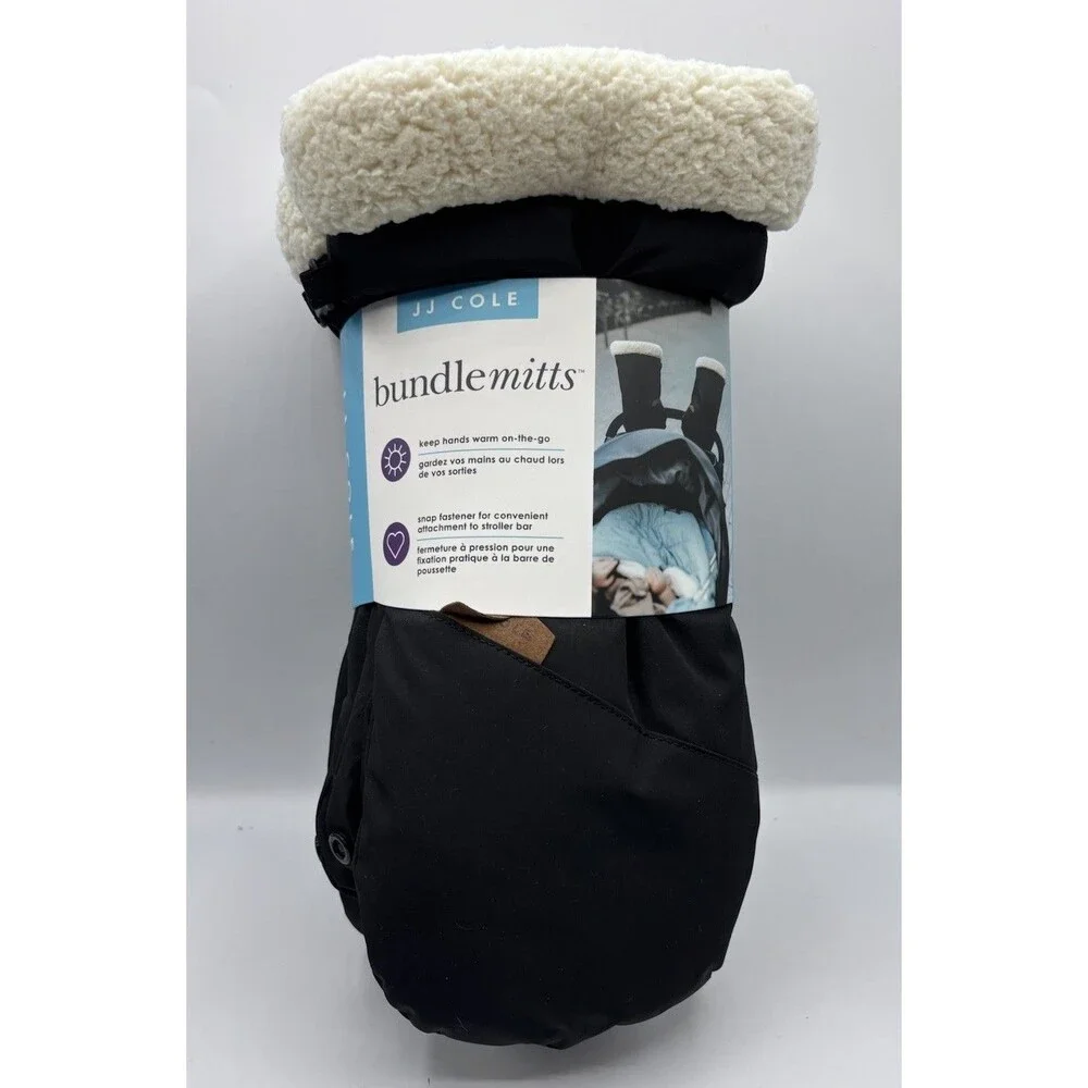 JJ Cole BundleMitts Black Winter Stroller Hand Muff Attachment New NIP